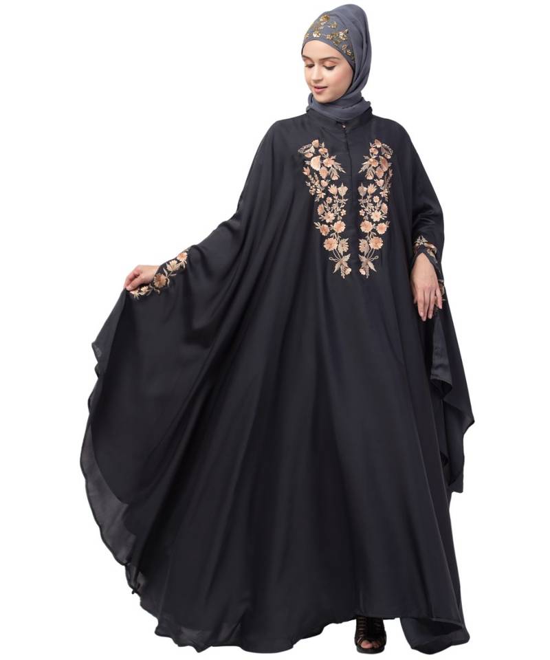 Nazneen Neck and Sleeve Embroidered Irani Kaftan
