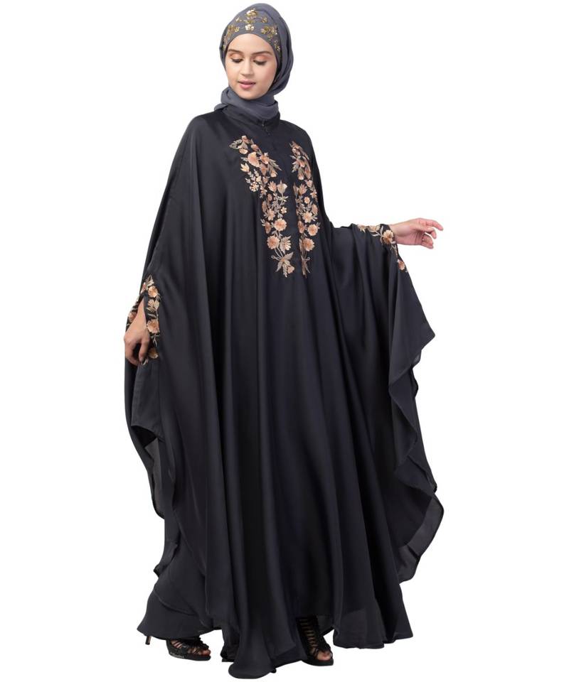 Nazneen Neck and Sleeve Embroidered Irani Kaftan