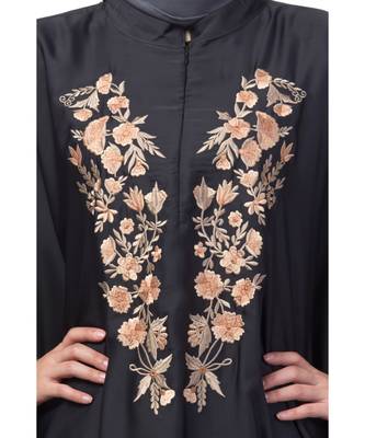 Nazneen Neck and Sleeve Embroidered Irani Kaftan 6