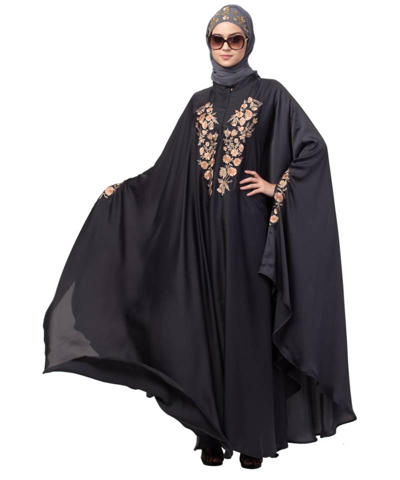 Nazneen Neck and Sleeve Embroidered Irani Kaftan