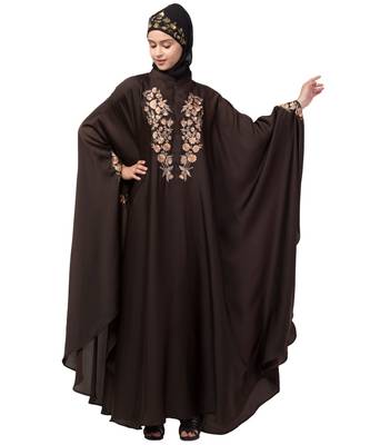Nazneen Neck and Sleeve Embroidered Irani Kaftan 3