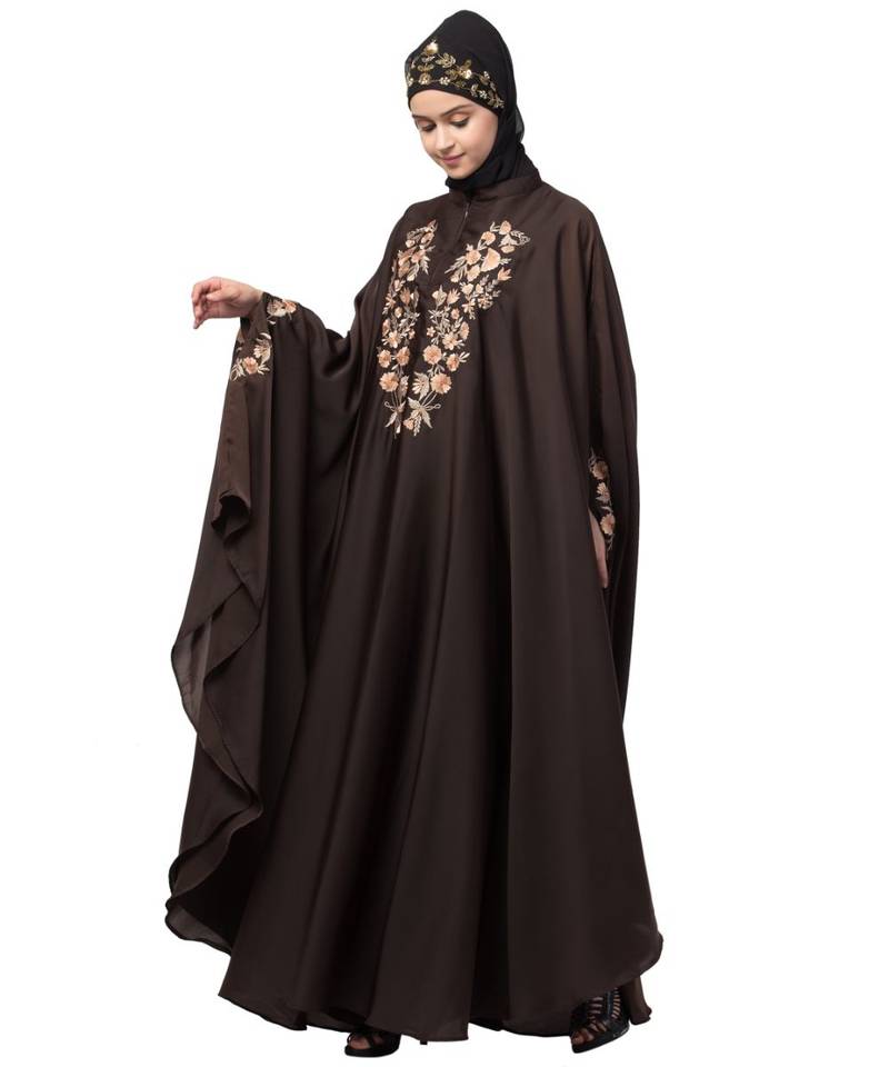 Nazneen Neck and Sleeve Embroidered Irani Kaftan