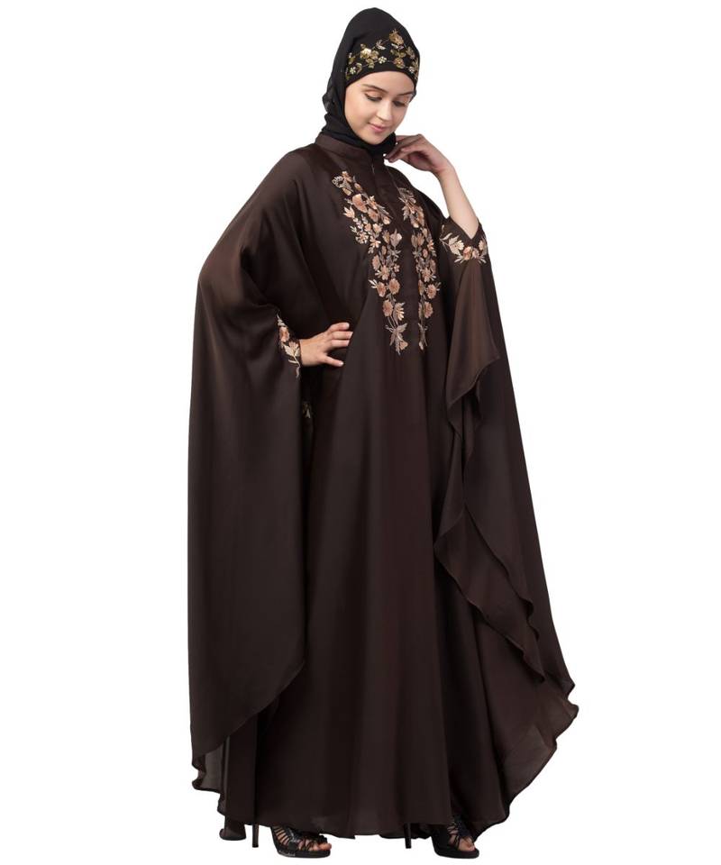 Nazneen Neck and Sleeve Embroidered Irani Kaftan