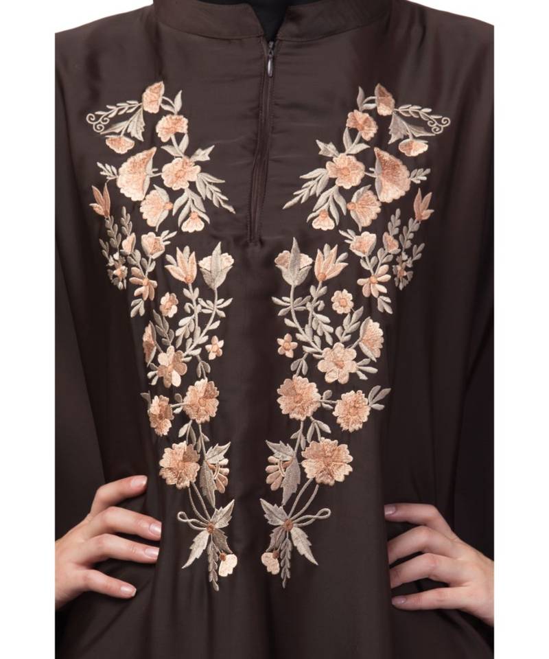 Nazneen Neck and Sleeve Embroidered Irani Kaftan