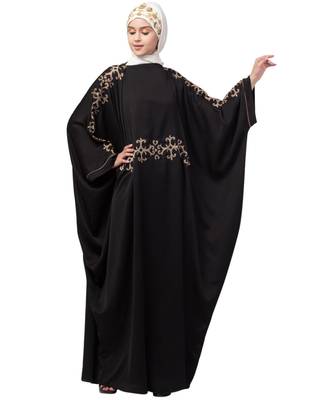 Nazneen waist and both sleeve resham embroidery Nida kaftan 1