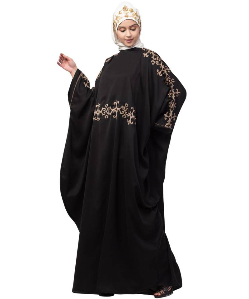 Nazneen waist and both sleeve resham embroidery Nida kaftan