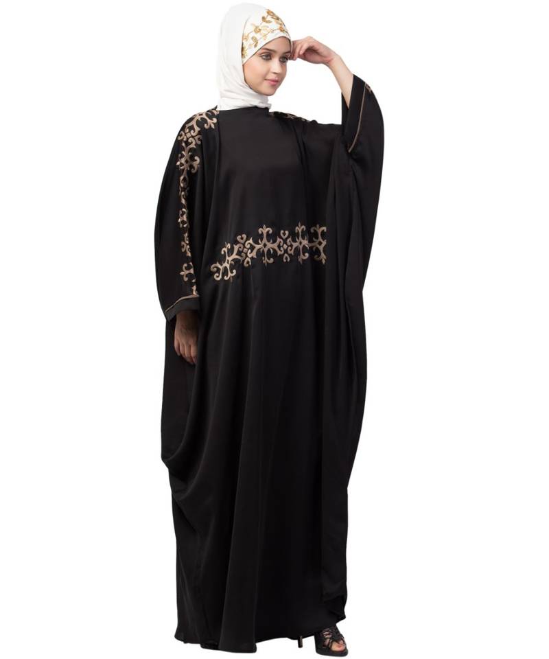Nazneen waist and both sleeve resham embroidery Nida kaftan