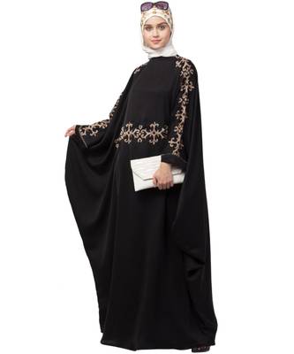 Nazneen waist and both sleeve resham embroidery Nida kaftan 6