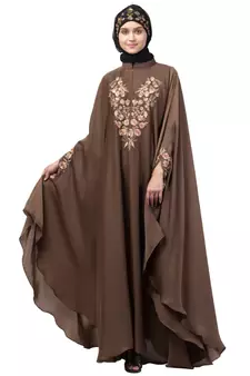Nazneen Neck and Sleeve Embroidered Irani Kaftan