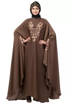 Nazneen Neck and Sleeve Embroidered Irani Kaftan