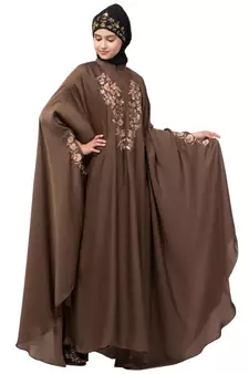 Nazneen Neck and Sleeve Embroidered Irani Kaftan