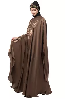 Nazneen Neck and Sleeve Embroidered Irani Kaftan