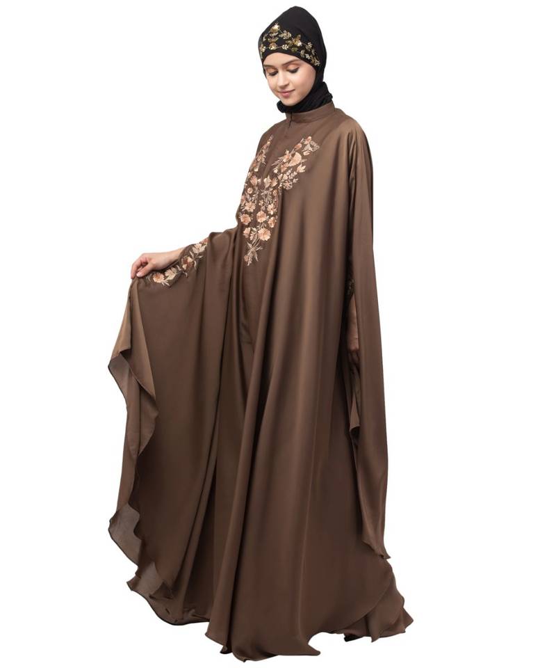 Nazneen Neck and Sleeve Embroidered Irani Kaftan