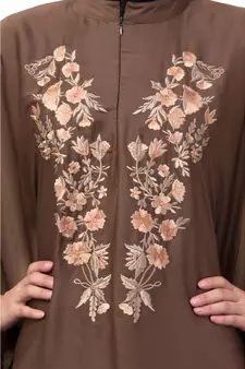 Nazneen Neck and Sleeve Embroidered Irani Kaftan