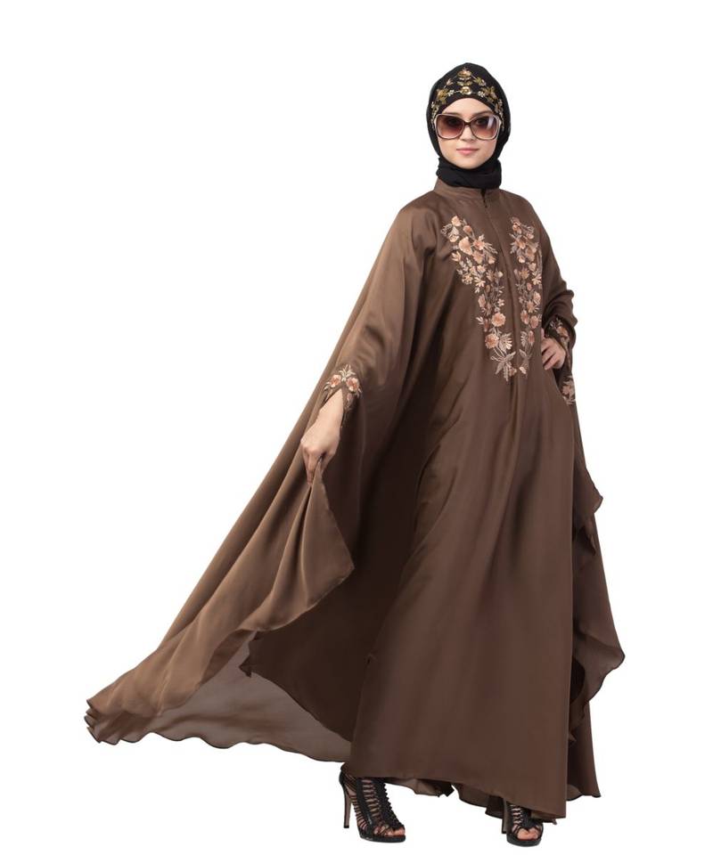 Nazneen Neck and Sleeve Embroidered Irani Kaftan