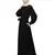 Nazneen Gather at reglan sleeve with belt halter neck Abaya