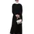 Nazneen Gather at reglan sleeve with belt halter neck Abaya