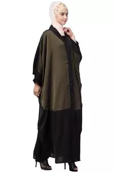 Nazneen two colors front open kaftan cum abaya