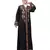 Nazneen front and sleeve resham embroidery contrast band front open abaya