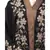 Nazneen front and sleeve resham embroidery contrast band front open abaya