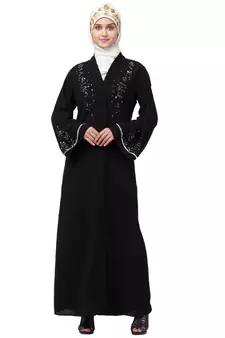 Nazneen Front open Hand work at both side and sleeve Abaya