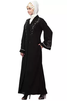 Nazneen Front open Hand work at both side and sleeve Abaya