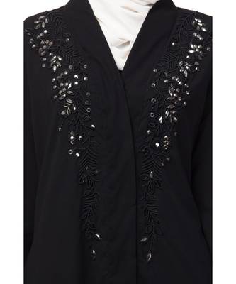 Nazneen Front open Hand work at both side and sleeve Abaya 5