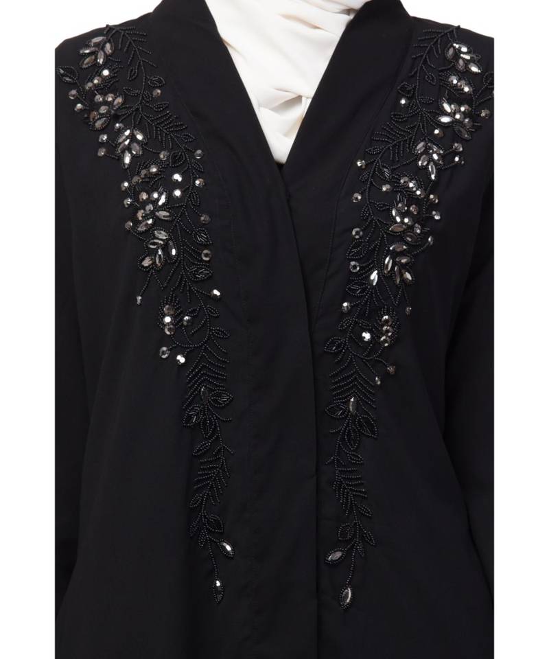 Nazneen Front open Hand work at both side and sleeve Abaya
