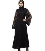 NazneenBoth sleeve resham embroidered front open Dubai Abaya