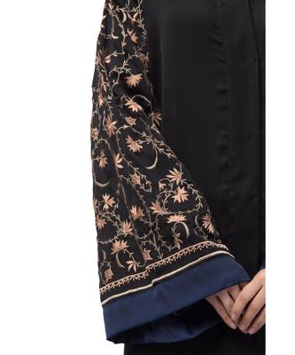 NazneenBoth sleeve resham embroidered front open Dubai Abaya 5