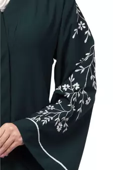 Nazneen Front Open Sleeve Resham Embroidery Abaya