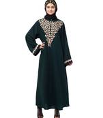 Nazneen Round Neck Front and sleeve drop Embroidery Abaya