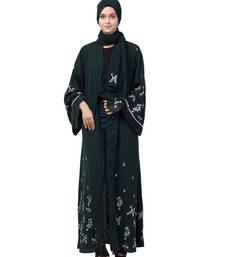 Nazneen Front Open Front Back sleeve with Hijab Embroidered Abaya cum Kaftan