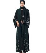 Nazneen Front Open Front Back sleeve with Hijab Embroidered Abaya cum Kaftan