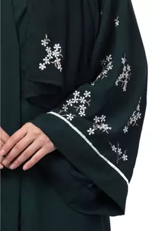Nazneen Front Open Front Back sleeve with Hijab Embroidered Abaya cum Kaftan