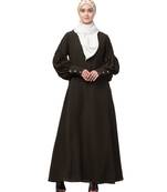 Nazneen long cuff full balloon sleeve with belt A line Abaya
