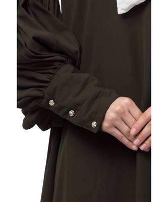 Nazneen long cuff full balloon sleeve with belt A line Abaya 5