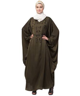 Nazneen contrast hand embroidered kaftan 2