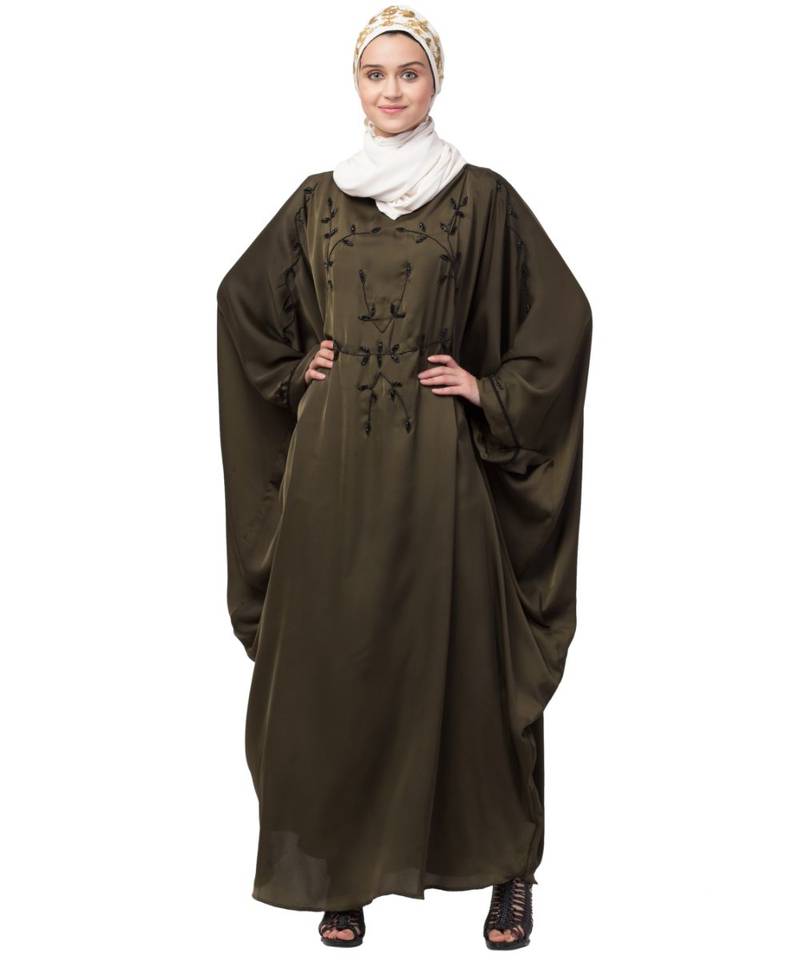 Nazneen contrast hand embroidered kaftan