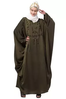 Nazneen contrast hand embroidered kaftan