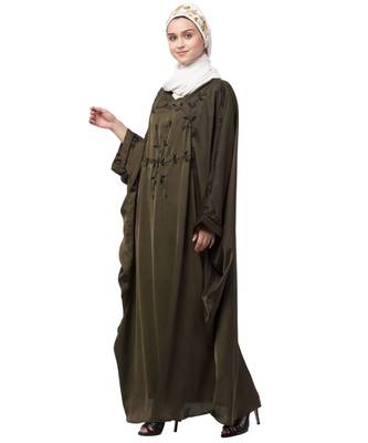 Nazneen contrast hand embroidered kaftan 4