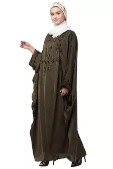 Nazneen contrast hand embroidered kaftan