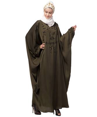 Nazneen contrast hand embroidered kaftan 5