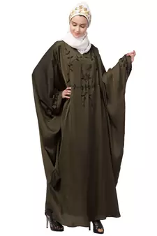 Nazneen contrast hand embroidered kaftan