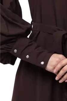 Nazneen long cuff full balloon sleeve with belt A line Abaya