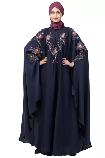 Nazneen front and sleeve resham embroidery Irani Kaftan