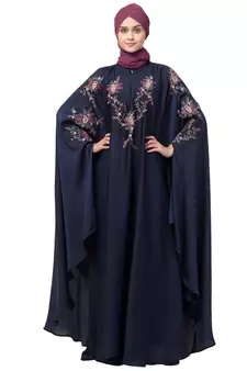 Nazneen front and sleeve resham embroidery Irani Kaftan