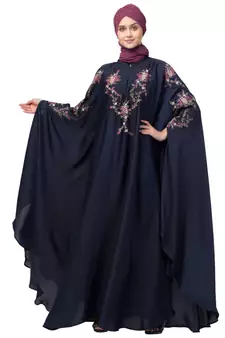 Nazneen front and sleeve resham embroidery Irani Kaftan