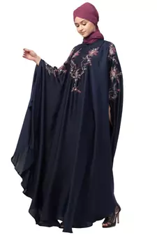 Nazneen front and sleeve resham embroidery Irani Kaftan