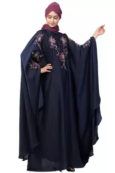 Nazneen front and sleeve resham embroidery Irani Kaftan